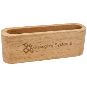 4 1/2" Beech Wood Business Card Holder