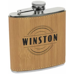 6 oz. Laserable Leatherette Stainless Steel Flask