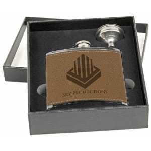 6 oz. Flask Set in Black Presentation Box