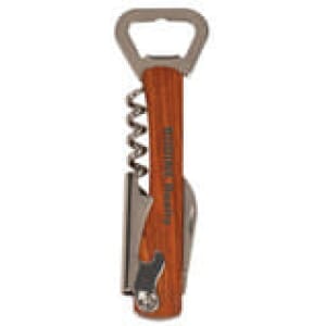 5 1/4" Wooden Bottle Opener & Wine Corkscrew