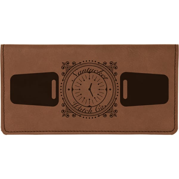 6 3/4" x 3 1/2" Laserable Leatherette Checkbook Cover