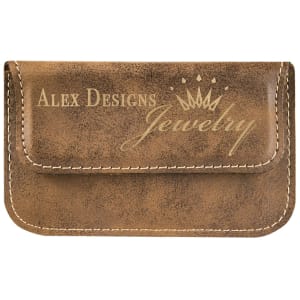 4 1/2" x 2 3/4" Laserable Leatherette Flexible Business Card Holder