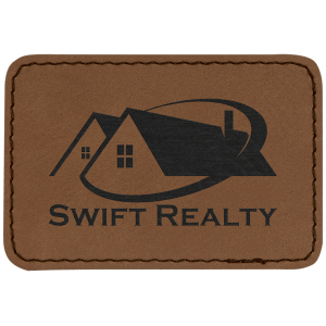 3" x 2" Rectangle Laserable Leatherette Patch with Adhesive