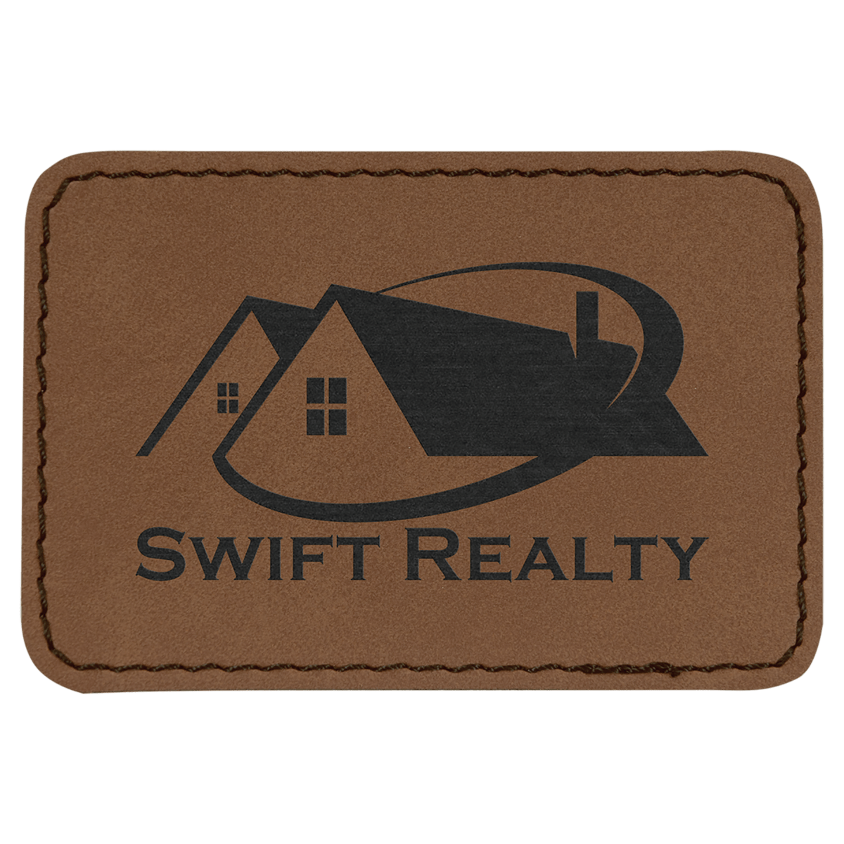 3" x 2" Rectangle Laserable Leatherette Patch with Adhesive