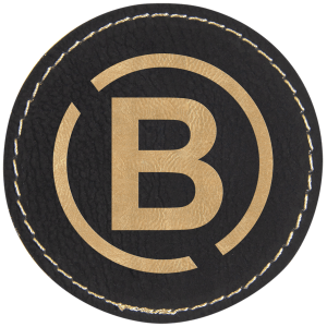 2 1/2" RoundLaserable Leatherette Patch with Adhesive