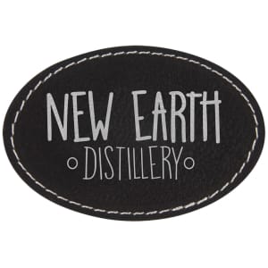 3" x 2" Oval Laserable Leatherette Patch with Adhesive