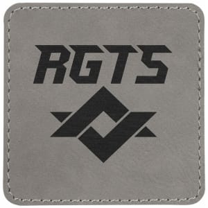 3" x 3" Square Laserable Leatherette Patch with Adhesive