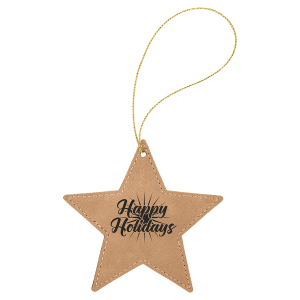Laserable Leatherette Star Ornament